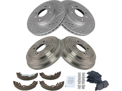 Front and Rear Brake Pad Rotor Shoe Drum Kit fits Kia Rio 2006-2011 64MKZT