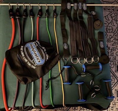 Bodylastics Pro Resistance Band Set 7 Bands 4 Handles 4 Ankle Straps Bag