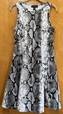 Karen Kane Womens Sleeveless Snakeskin Print A Line Knee Length Dress Sz L