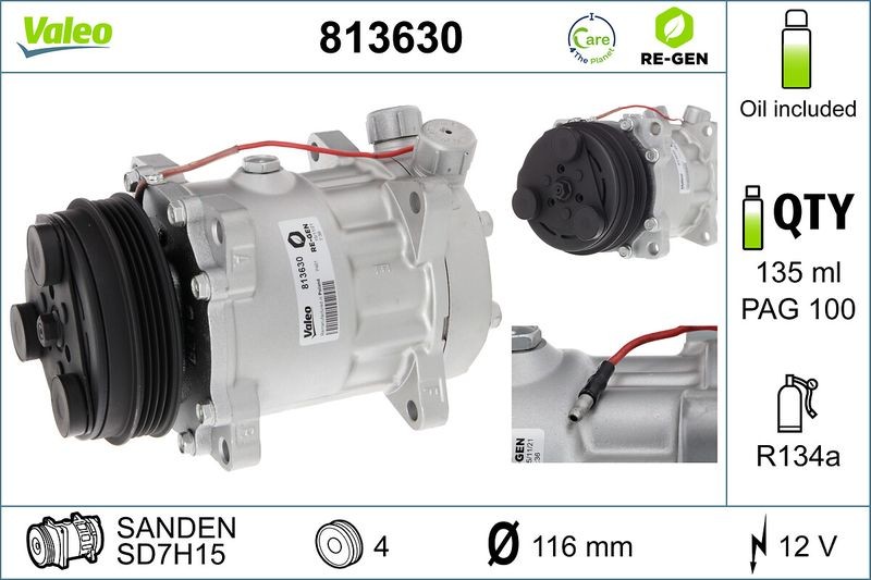 Compressor, air conditioning VALEO 813630