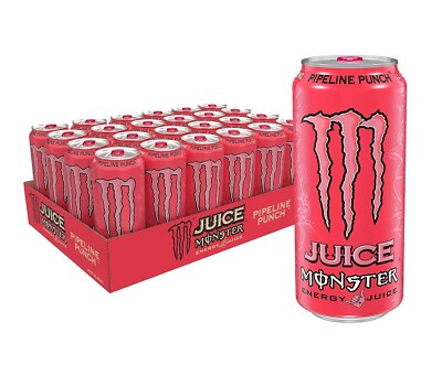 Monster Energy Drink Juice, Pipeline Punch, 16 Fl Oz (Pack of 24)