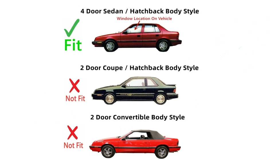 Se adapta a Shadow Spirit Sundance Acclaim Lebaron 4 puertas conductor puerta delantera izquierda vidrio Foto 3 de 4