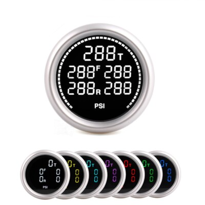 #ad #ad 2quot; 7 Colors Dual Air Ride Gauge Air Suspension Pressure Gauge Meter W Sensor 2M $114.29