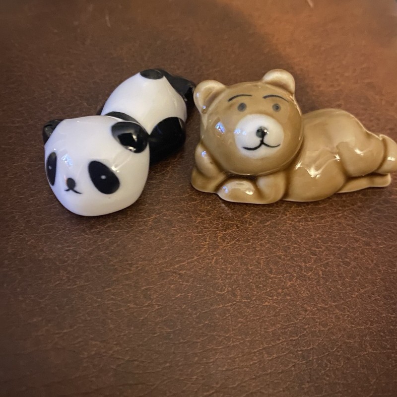 Ceramic Bear And Panda Pen Rest