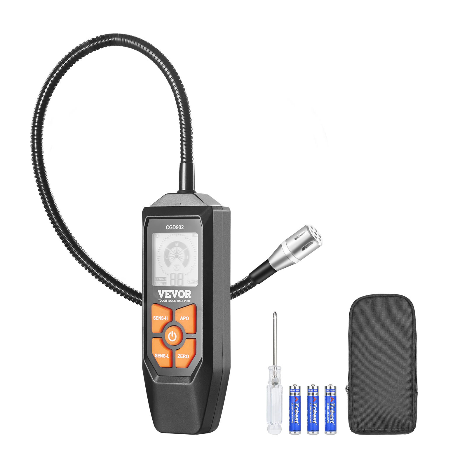 MadHornets Portable Gas Leak Detector – Natural Gas Propane, LCD Visual Alarm, 50+ Ppm