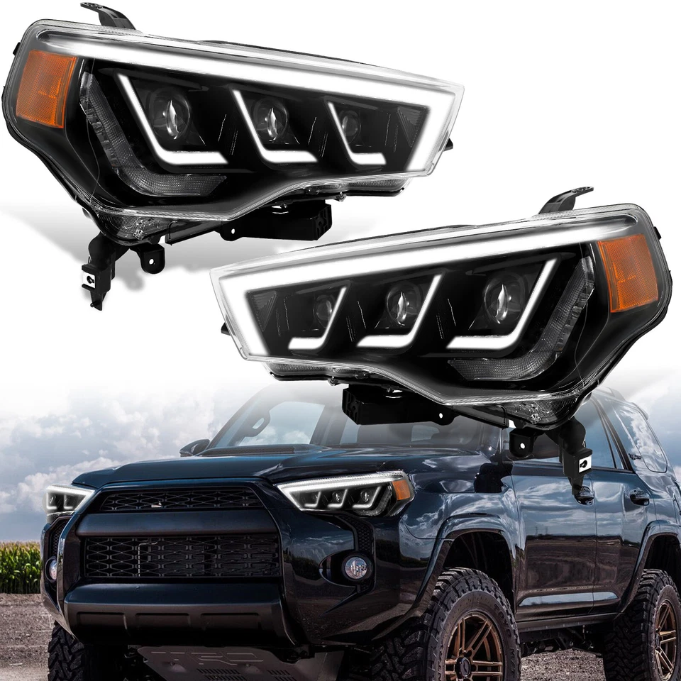 For 2014-2021 Toyota 4Runner LED DRL Headlights Sequential Turn Signal HeadLamp Foto 2 de 4