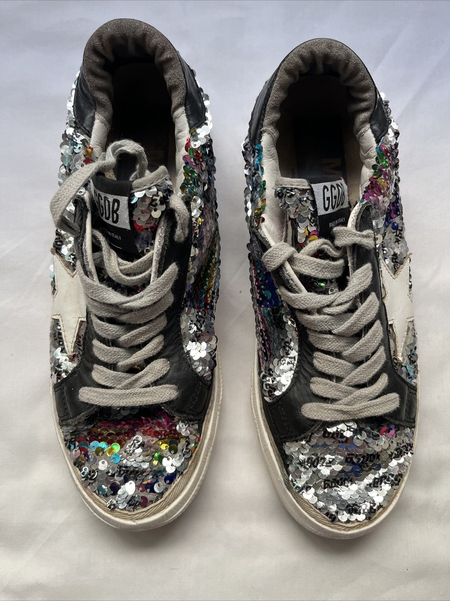 Golden Goose GGDB May グリッタースニーカー Golden Goose Deluxe Brand GGDB May Sneaker Sequin Silver