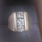 Grams Custom Made. W/ Appraisal $9699.00 14k gold mens 3 diamond ring 17.8