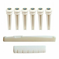 Set Of Bone Guitar Saddle Nut Pin Acoustic Bridge Luthier