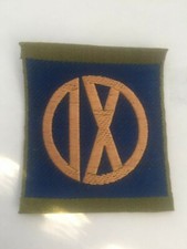 WWI AEF, Liberty Loan Patches, 9th Corps, Woven on OD Material