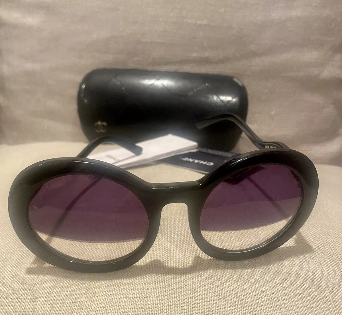 Chanel Logo Round Runway Sunglasses