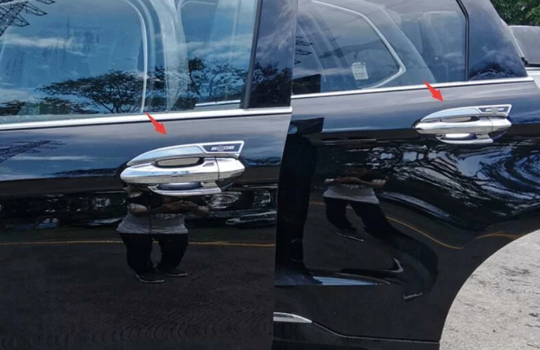 Cubierta de cuenco de puerta lateral exterior de hoja cromada 4 piezas apta para Ford Edge 2015-2021 Foto 3 de 4