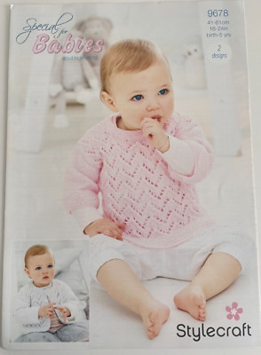 Baby Mädchen Zickzack Spitze Strickjacke Pullover STRICKMUSTER Pulli Stylecraft 9678