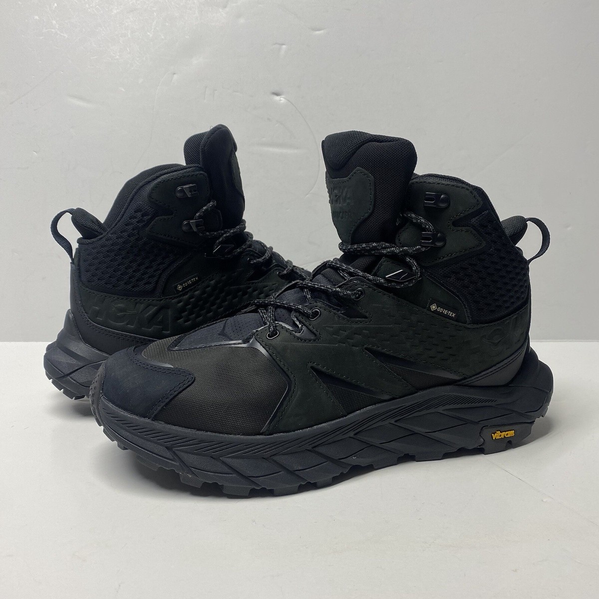 Hoka One Shoes Mens 12.5 Black Anacapa Mid GTX Outdoor Running 1122018 BBLC Hoka One Anacapa I Mid Gore-Tex GTX 8.5 Black Hiking Shoes  main image 3