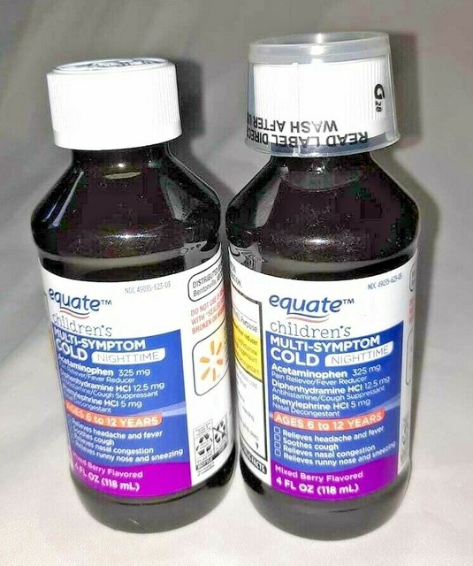 2 Equate MultiSymptom Children's Cold Nighttime BERRY Ages 612 Years