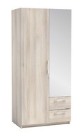 Maple Effect 2 Door 2 Drawer Wardrobe With Mirror 36.5 X 21.5 X 80 York Maple Effect 2 Door 2 Drawer Wardrobe With Mirror 36.5 X 21.5 X 80 York