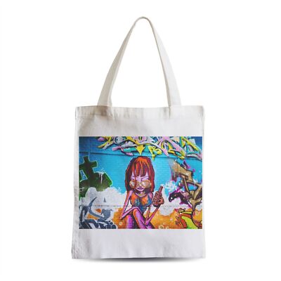 Stofftasche Graffiti Damen Lünette Bier Urban Street Art