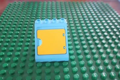 Lego Duplo Window 4x4 Frame Pane Door Slant Angle Cellar Teal Azure Blue yellow 