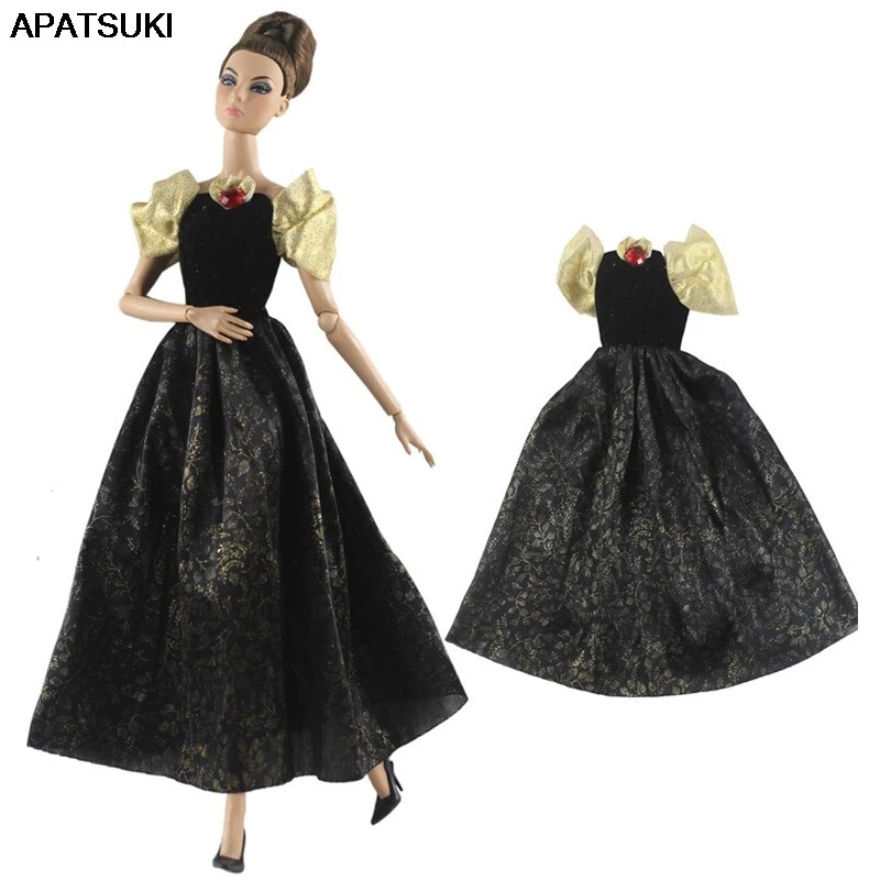 Black Princess Dress Evening Party Gown Dresses Outfits Clothes For Barbie Doll