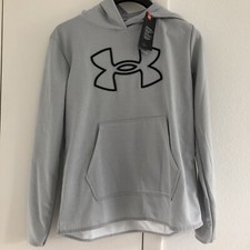 Under Armour Big Logo Fleece Sweatshirt Hoodie Gray Women's SZ Small Loose Fit
