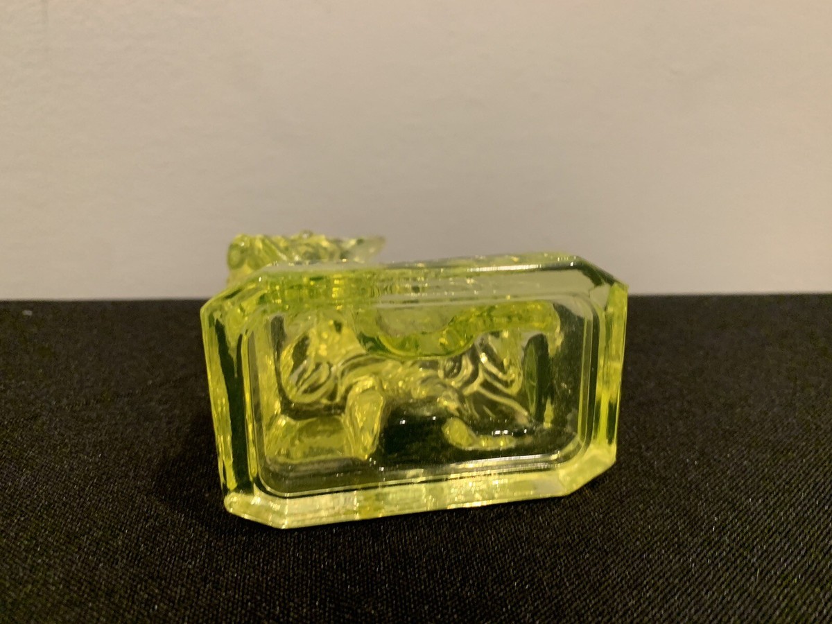 Boyd Art Glass JB the Scottie Dog - Yellow Vaseline Glass Uranium