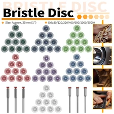 76Pcs 1 Inch Radial Bristle Disc With Shank Set Abrasive For Polishing Jewellery