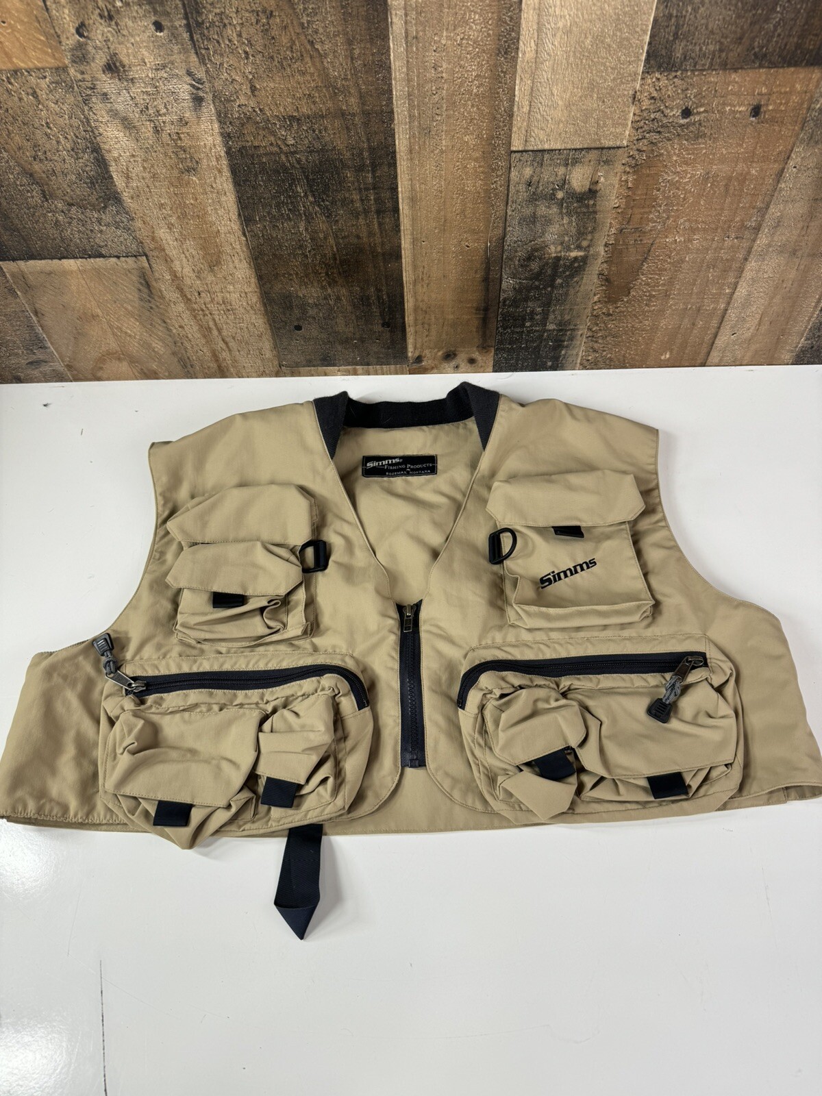 Simms Guide Fly Fishing Vest (XL) Khaki 18 Pocket Made In USA eBay