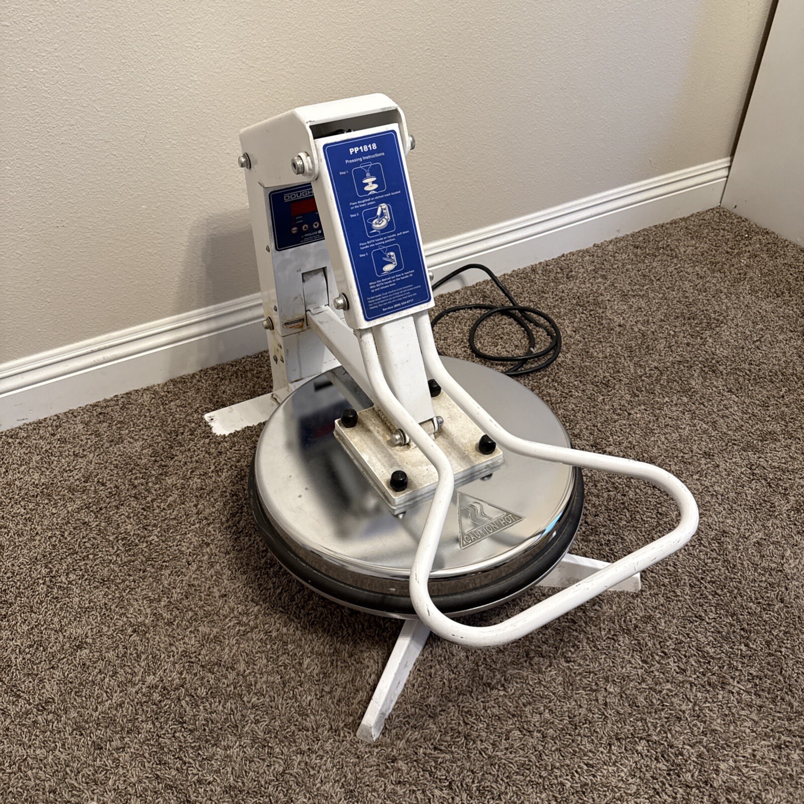 Proluxe DoughPro PP1818 Commercial Pizza Dough Manual Press Tortilla Warmer