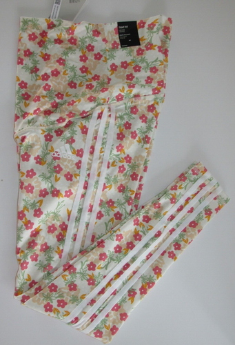 adidas Grow Positivity Multi/White 3-Stripes Floral Maternity Tights size L - Picture 16 of 17