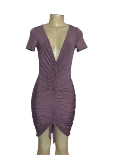 Fashion Nova Lavender Purple Ruched Tie Front Shor