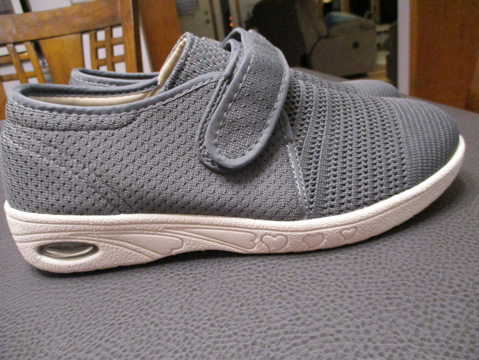 Youyun Unisex Diabetic Walking Shoes Gray Size 8M/9W Memory Foam Tech-image