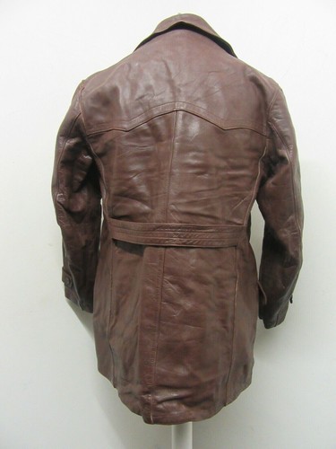 VINTAGE 40's SWEDISH LEATHER JACKET SIZE M, ACE PATINA, 2.3KG GOATSKIN - Picture 8 of 10