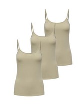 Only Damen 3er-Pack Basic Spaghetti-Träger Top Oberteil Träger Shirt Tanktop