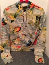 NWT Lucky Brand Hawaiian California Tropical Zip Hoodie S