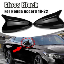 Gloss Black Add on Rear View Side Mirror Cover Caps For Honda Accord 2018-2022
