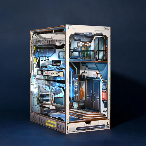 Kit puzzle in legno fai da te Book Nook 3D angolo libri kit modello casa delle bambole kit con LED - Foto 70 di 70