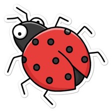 Ladybug Insect, Vinyl Decal Sticker, Indoor Outdoor, 3 Sizes, 8158