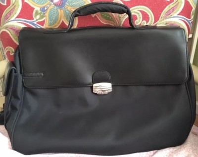 Piquadro Flap Over Computer Messenger Bag Black & Gray