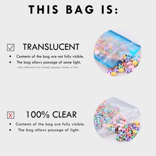 100 sacs semi-clairs pour fenêtres et feuilles de mylar colorées pochette de rangement refermable 3 x 5 pouces - Photo 9/22