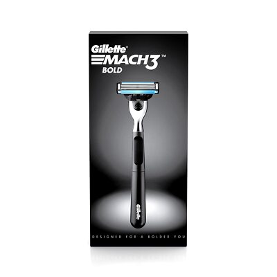 Gillette MACH3 Bold With Magnetic Blade Razor Shave Smoot clean for men