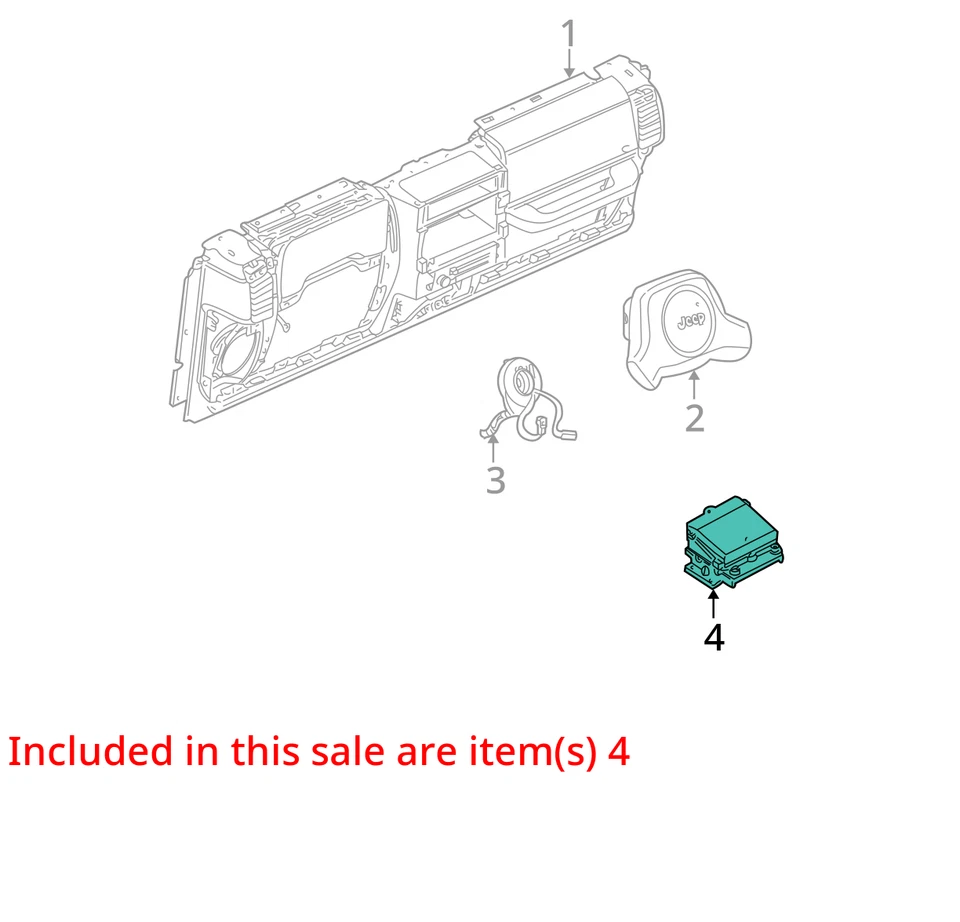 2004 2005 2006 Jeep Wrangler Airbag Air Bag Control Module Unit OEM - Image 4 of 4