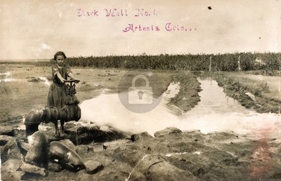 Artesia Colorado Clark Well c1914 Girl Spring Water RPPC Photo Postcard COPY