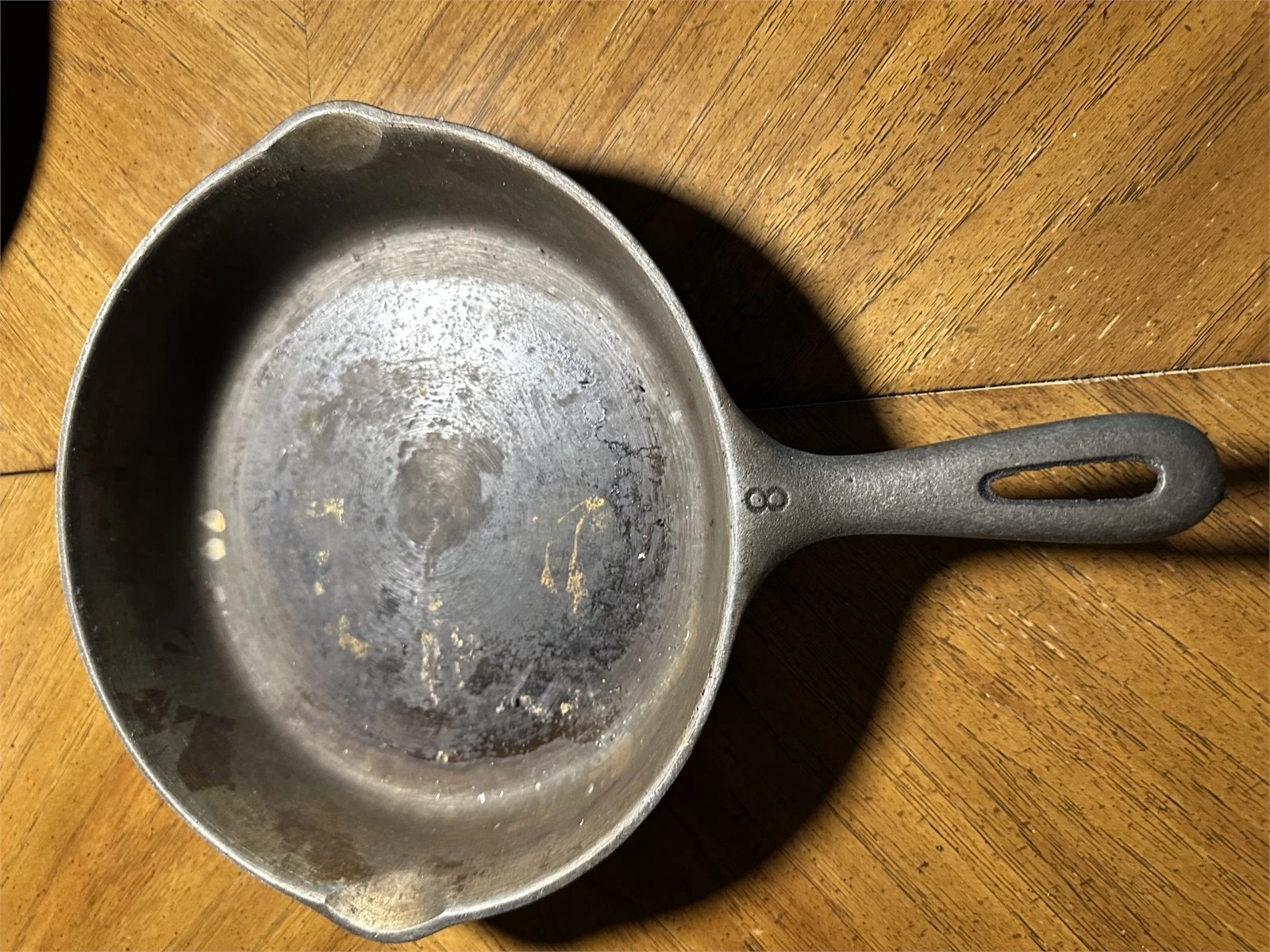 Vtg Unmarked Wagner Ware No 8 Cast Iron Skillet 10 1/2 Inch Made In USA B Mold