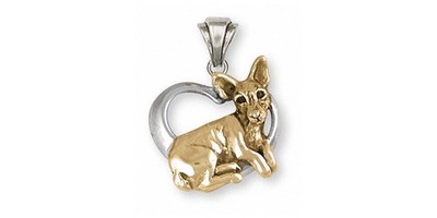 Rat Terrier Pendant Jewelry Silver And Gold Handmade Dog Pendant RTT1-TNP