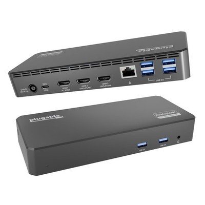 Plugable USB C Triple Display Docking Station | 100W PD, 3x HDMI (1x 4K 30Hz,...