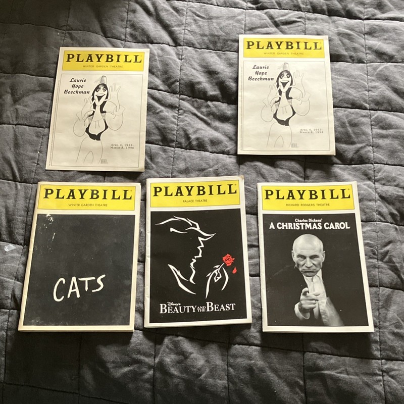 Original Playbill Lot Cats Beauty and the Beast Christmas Carol