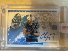 2020 Panini Impeccable - Canvas Creations Christian McCaffrey #CC-CM Silver /25