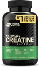 Optimum Nutrition Micronized Creatine Monohydrate Capsules, Keto Friendly, 2500m