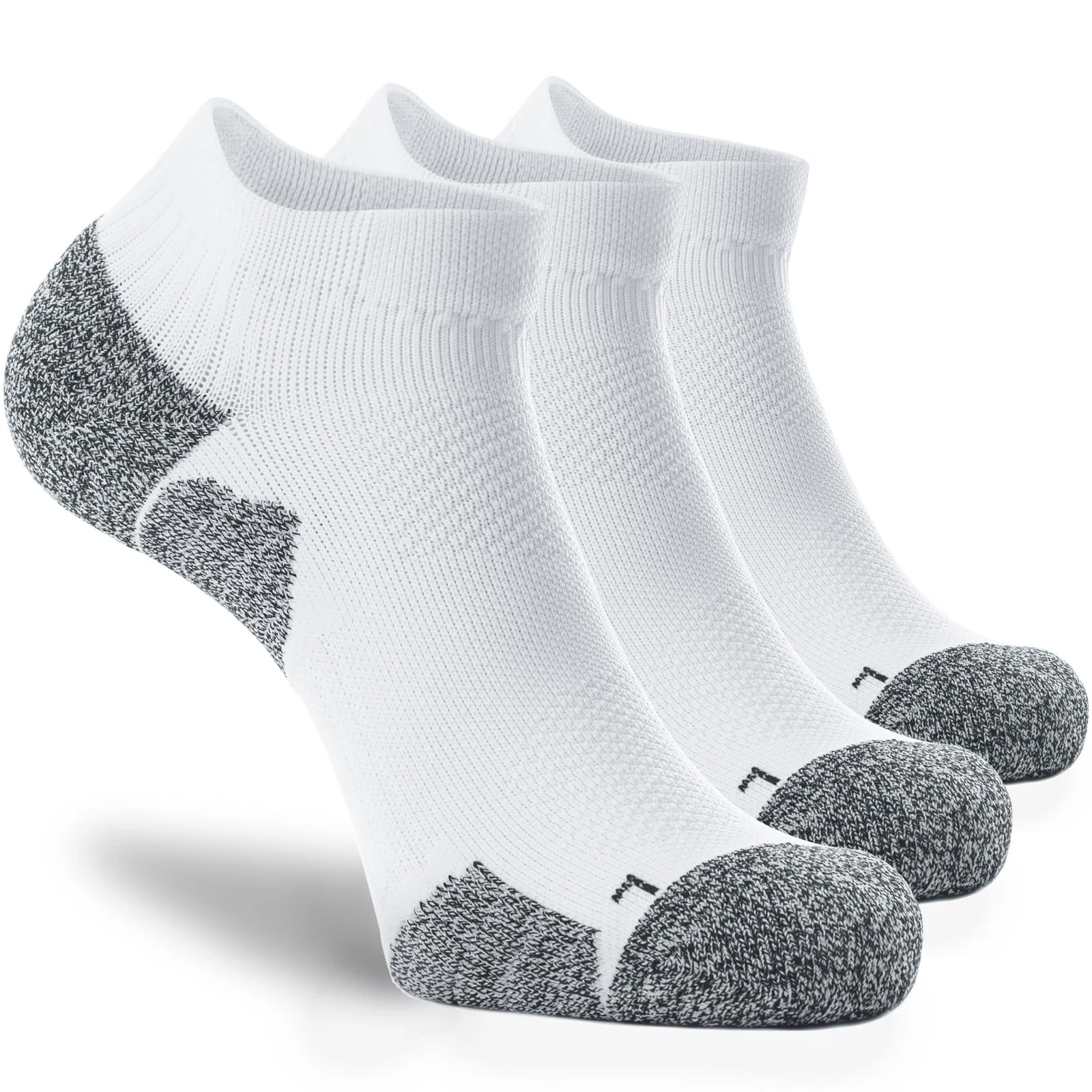 Unisex Cushioned Compression Athletic Ankle Socks Multipack, 3-pairs White, S...