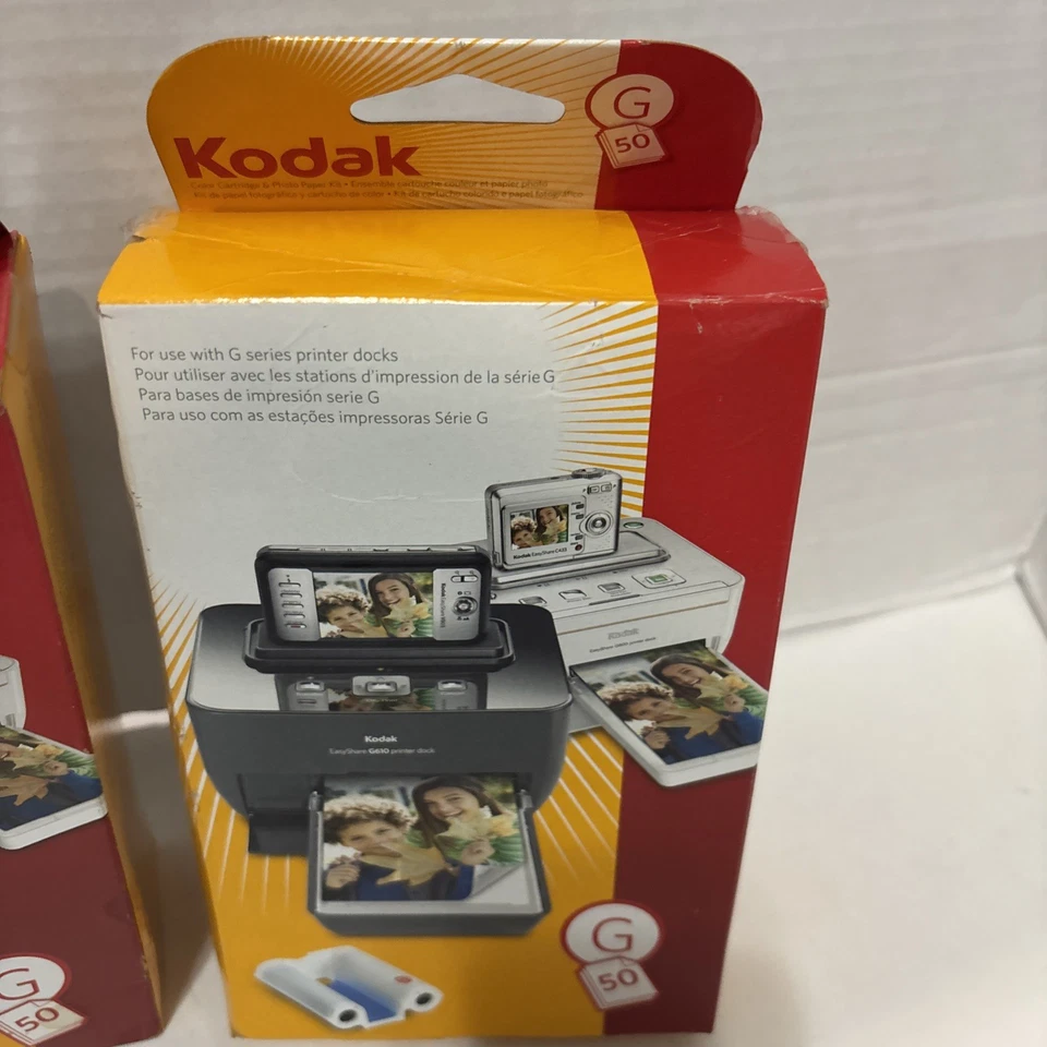 Lot 2 Kodak G Series Color Cartridge & 50 Photo Paper Refill Kit G600/G610 - Image 2 of 4